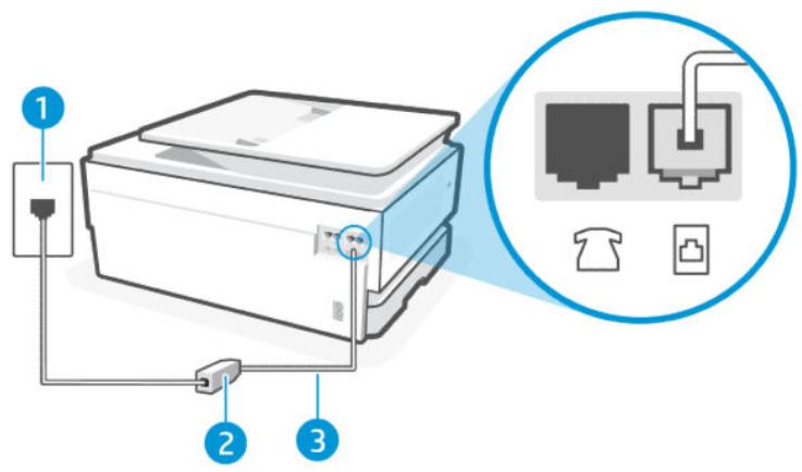 HP OJ PRO 8124e - Cas B: Configuration de l'imprimante avec un filtré DSL - 2