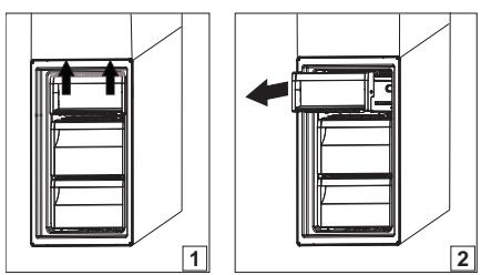HOTPOINT 8A2ES - Removing the freezer drawer container - 1