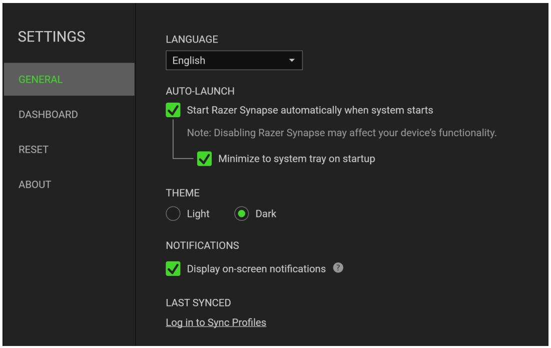 RAZER TKL Ornata V3 - SETTINGS WINDOW - 1