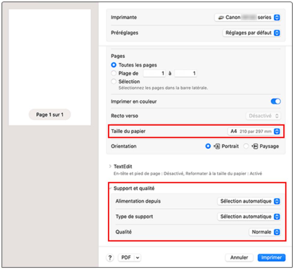 CANON TS7650i - Vérifiez les réglages d'impression - 1