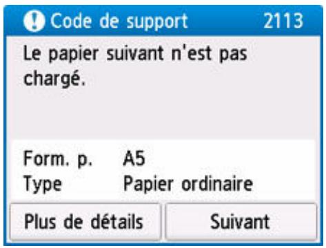 CANON TS7650i - Lorsque les paramètres de papier pour l'impression ou la copie sont différents des informations concernant le papier enregistrées dans l'imprimante - 2