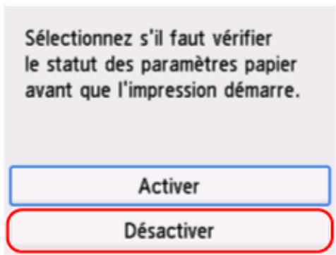 CANON TS7650i - Désactiver les notifications pour l'erreur 2114 - 5