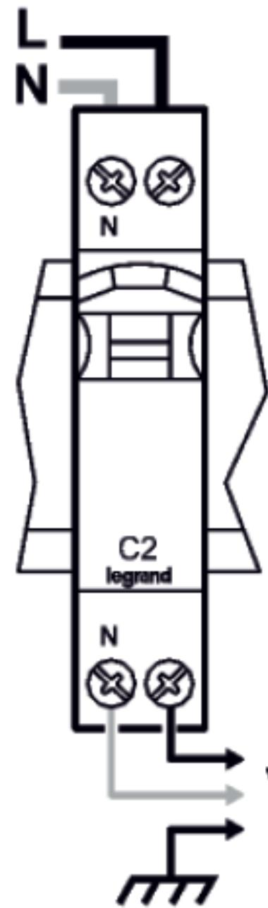 LEGRAND 2A Dnx3 2 A - DISJONCTEUR 2A Unipolaire ^+ neutre - 6