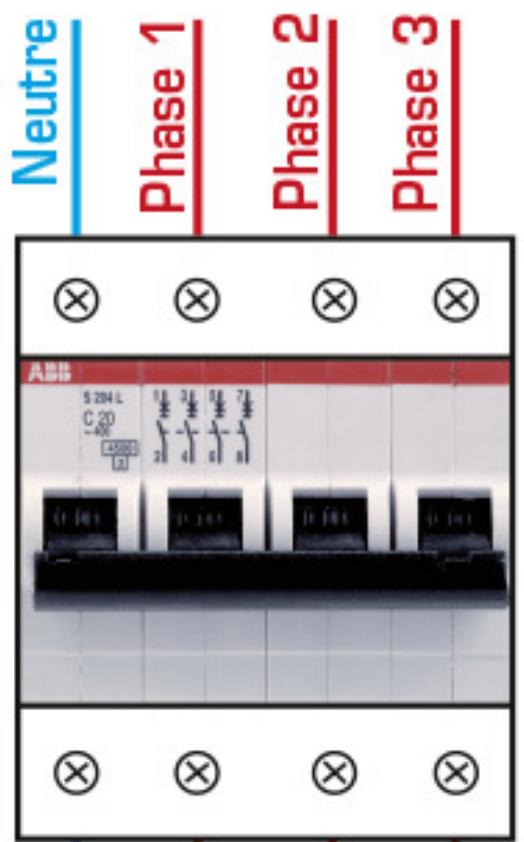 ABB tétrapolaire  20 A - Depuis interrupteur différentiel - 1