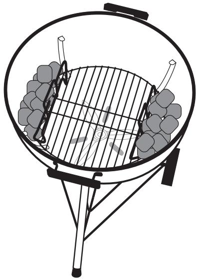WEBER Compact kettle 57 - GEBRUIK VAN SCHEIDINGSSYSTEEM VOOR HOUTSKOOL - 2