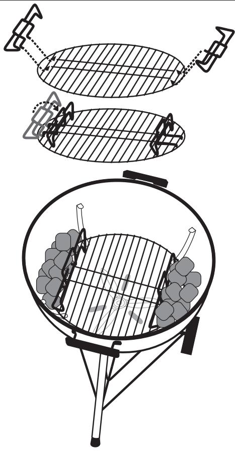 WEBER Compact kettle 57 - VERWENDUNG DER HOLZKOHLEHALTER - 1