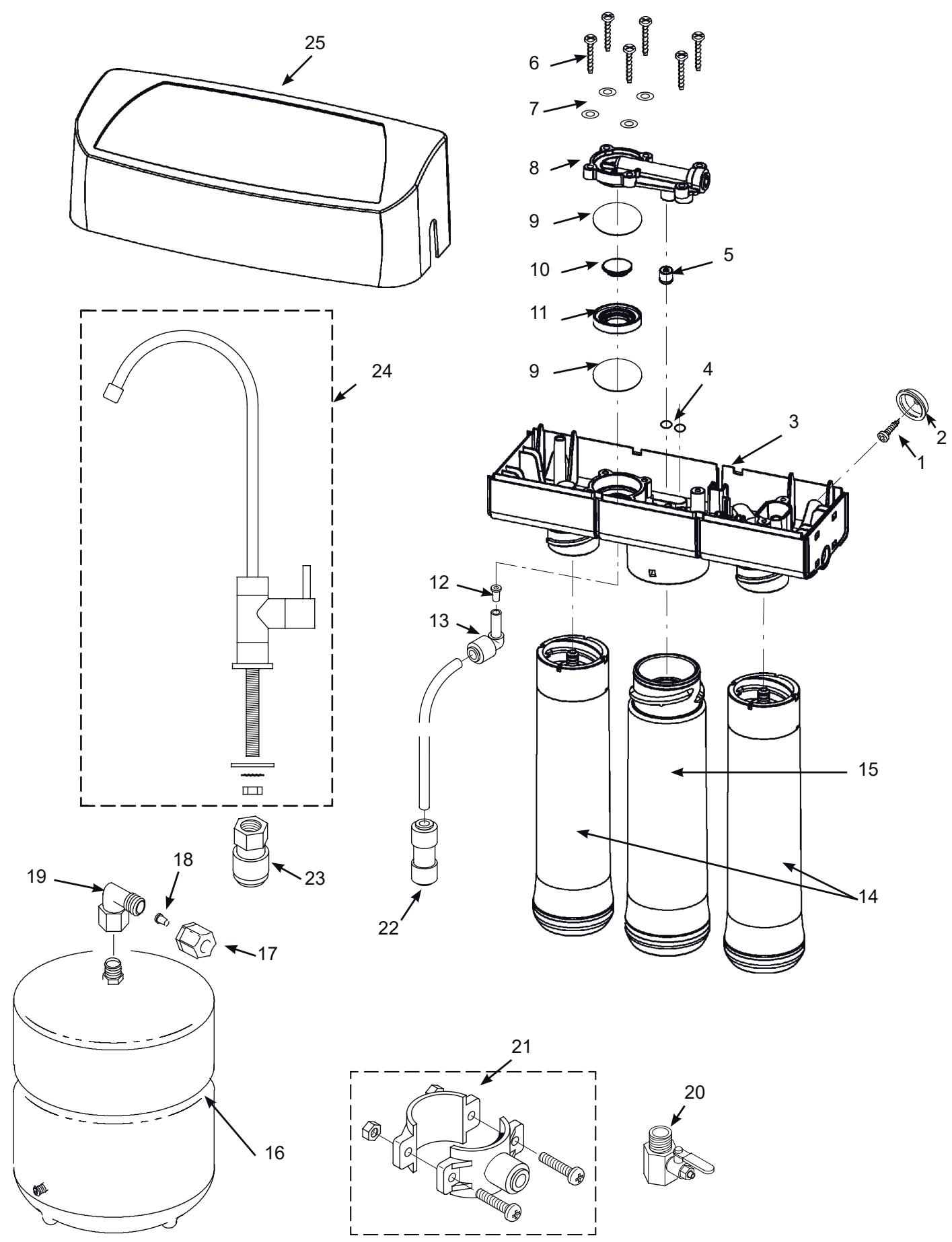 AEG Système d'osmose - Diagnostic de pannes - 1