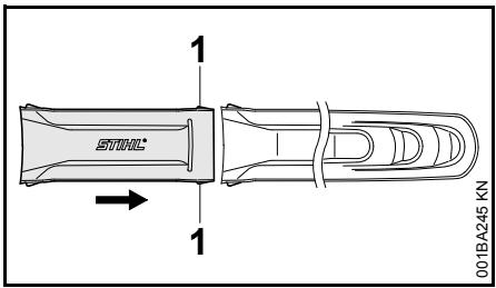 STIHL Ms 311, 391 - Emboitement de la rallonge de protège-chaine - 1