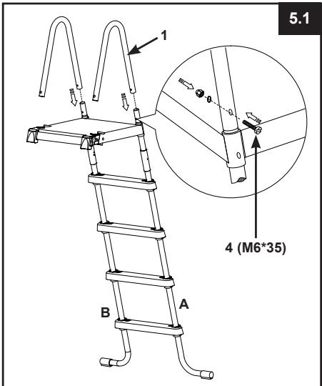 INTEX 48” (122 cm) & 52” (132 cm) - INSTALLATION DE L'ECHELLE (suite) - 1