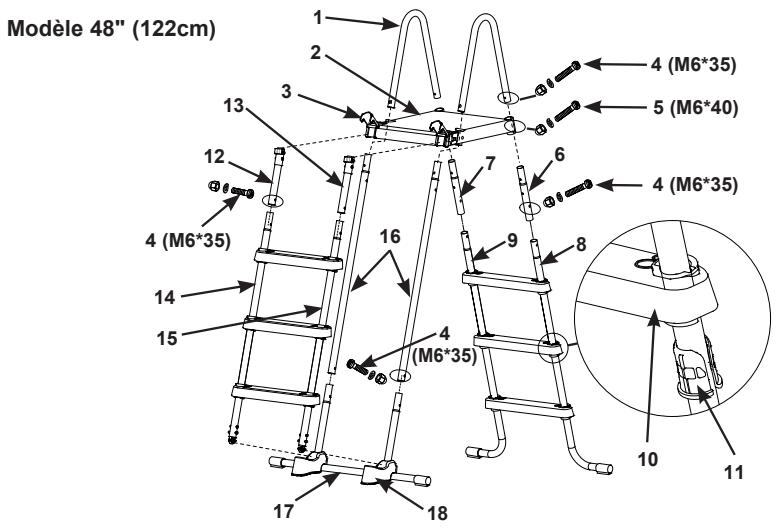 INTEX 48” (122 cm) & 52” (132 cm) - DETAIL DES PIECES - 1