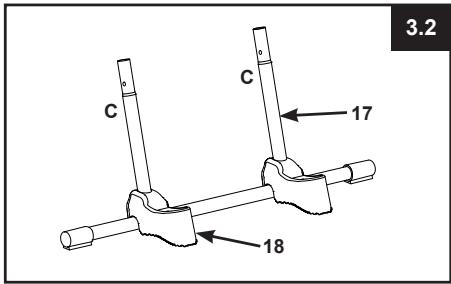 INTEX 48” (122 cm) & 52” (132 cm) - ASSEMBLAGE DU PIED COTE C (Voir les schémas 3.1 à 3.4): - 2