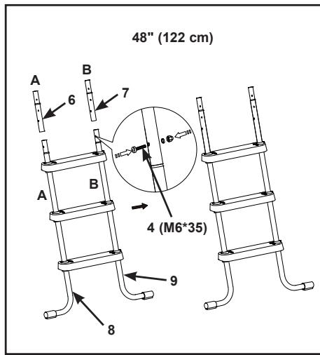 INTEX 48” (122 cm) & 52” (132 cm) - INSTALLATION DE L'ECHelle (suite) - 1