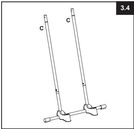 INTEX 48” (122 cm) & 52” (132 cm) - ASSEMBLAGE DU PIED COTE C (Voir les schémas 3.1 à 3.4): - 4
