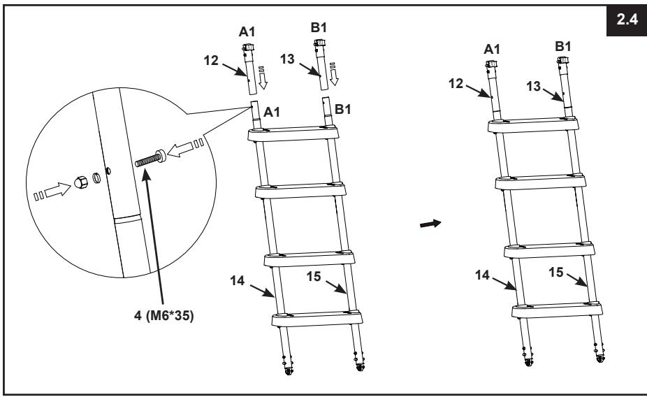 INTEX 48” (122 cm) & 52” (132 cm) - INSTALLATION DE L'ECHELLE (suite) - 2