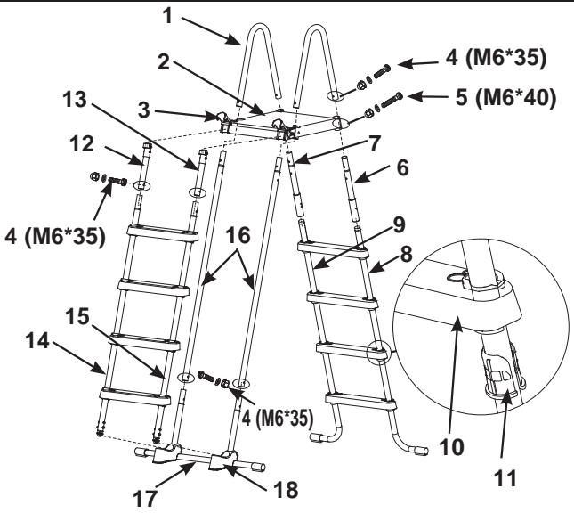 INTEX Avec plateforme 48'' (122 cm) & 52'' (132 cm) - DETAIL DES PIECES - 2