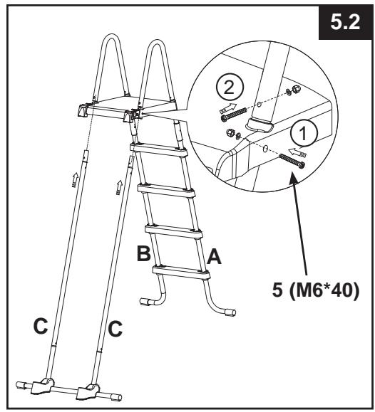 INTEX Avec plateforme 48'' (122 cm) & 52'' (132 cm) - INSTALLATION DE L'ECHELLE (suite) - 3