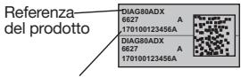 DIAGRAL DIAG38APX - Etichetta di garanzia - 1