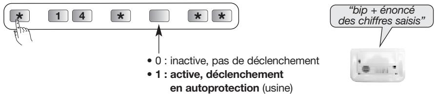 DIAGRAL DIAG45ACK - Prise en compte des alarmes autoprotection en mode installation - 1