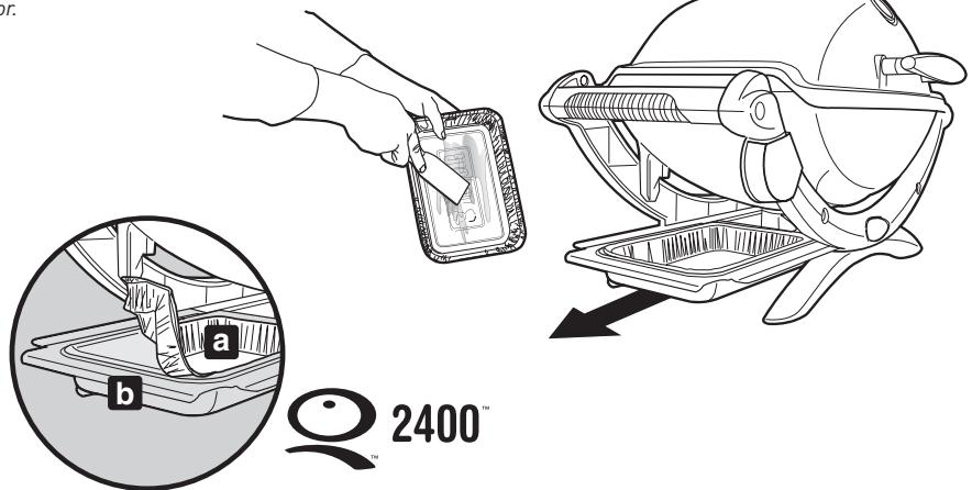 WEBER Q 2400 - PRECAUCION: No forre el plato recolector con papel aluminio. - 1