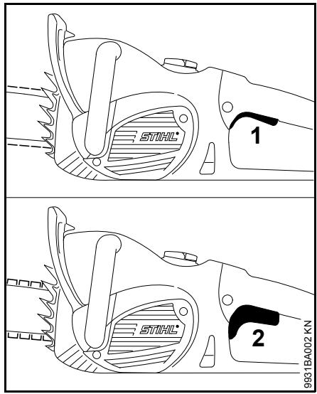 STIHL MSE 170 C, 190 C, 210 C, 230 C - Frein d'arrêt instantané - 1