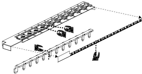 LEXMAN Tableau électrique nu 1 rangée 13 modules . 480014-480015-480016-480017 - * Barre de pontage sécable pour disjoncteurs à bornes automatiques - 3