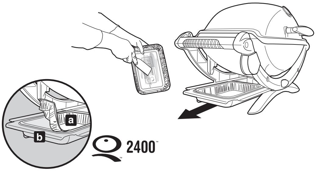 WEBER Q 1400 stand, Q 2000 stand - BAC DE RECUPERATION ET BARQUETTE EN ALUMINIUM JETABLE - 1