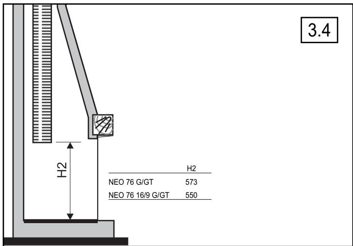 SUPRA NEO 76 G / GT NEO 76 16/9 / GT - TUBAGE DU CONDUIT DE FUMÉES (FIG. 3.4) - 1