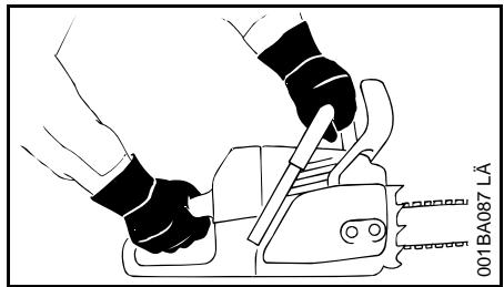 STIHL MS 170, 180 - Au cours du travail - 1