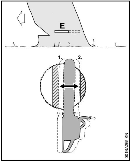 STIHL MS 170, 180 - A) Troncs de faible diamètre - 1