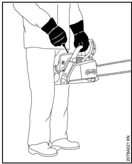 STIHL MS 170, 180 - Tenue de la tronconneuse - 2