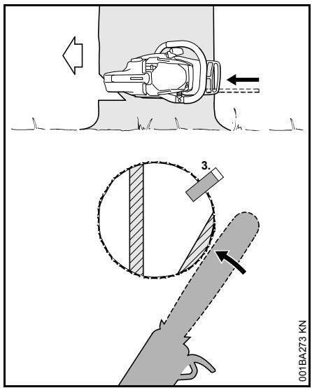 STIHL MS 170, 180 - A) Troncs de faible diamètre - 2