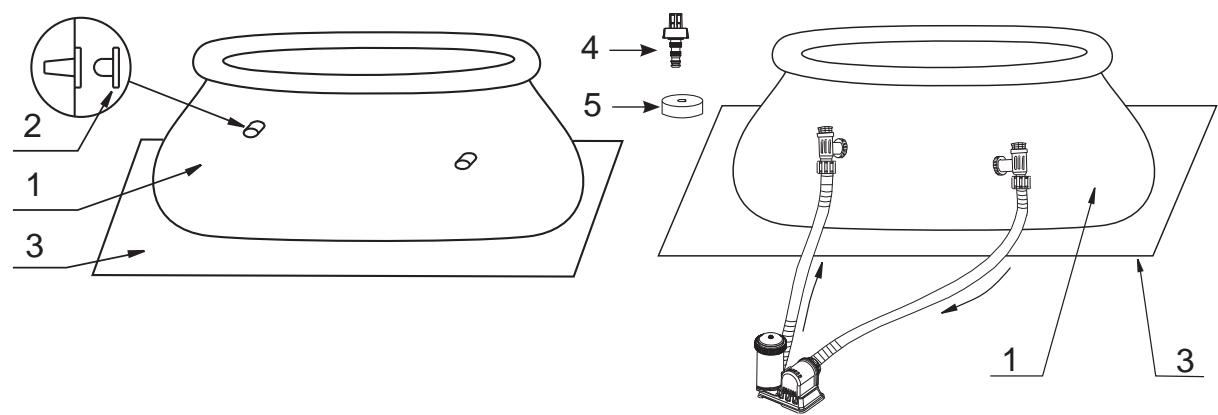 INTEX EASY SET DIAM. 4,57M X H. 0,84M - DETAIL DES PIECES - 1