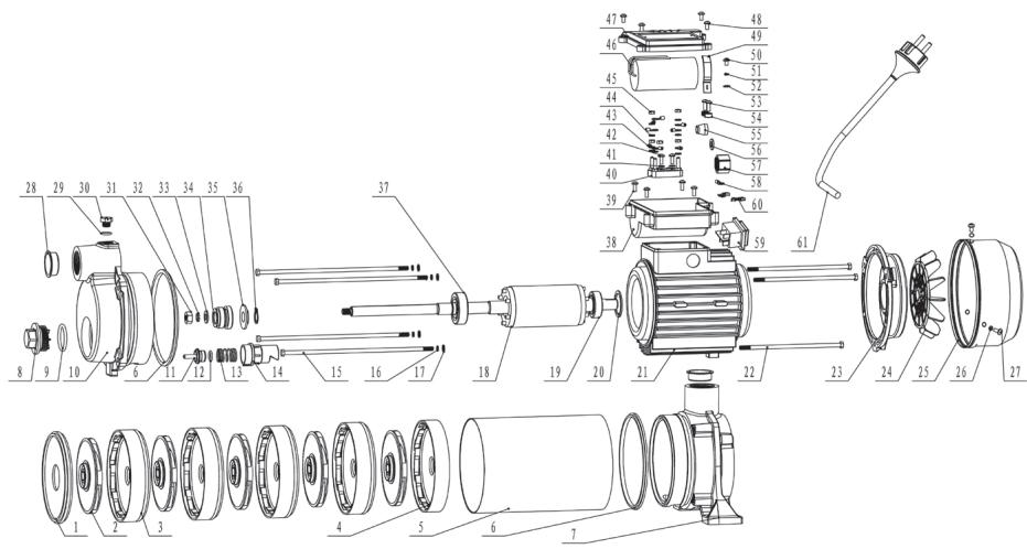STERWINS 1300 JET SM5I-3 6000 L/H - VISTA ESPLOSA - 1