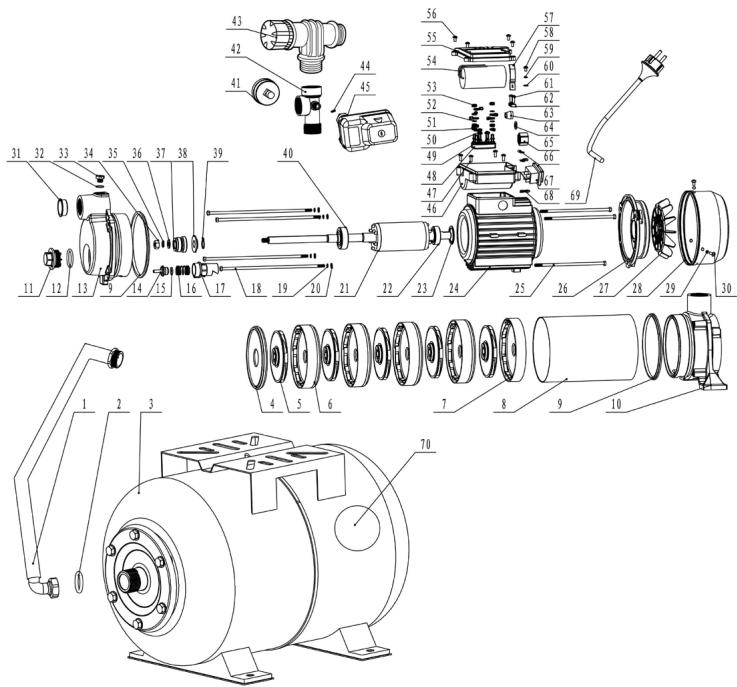 STERWINS 1300 WT 50 SM5I-3 6000 L/H - PLANO DE DESPIECE - 1