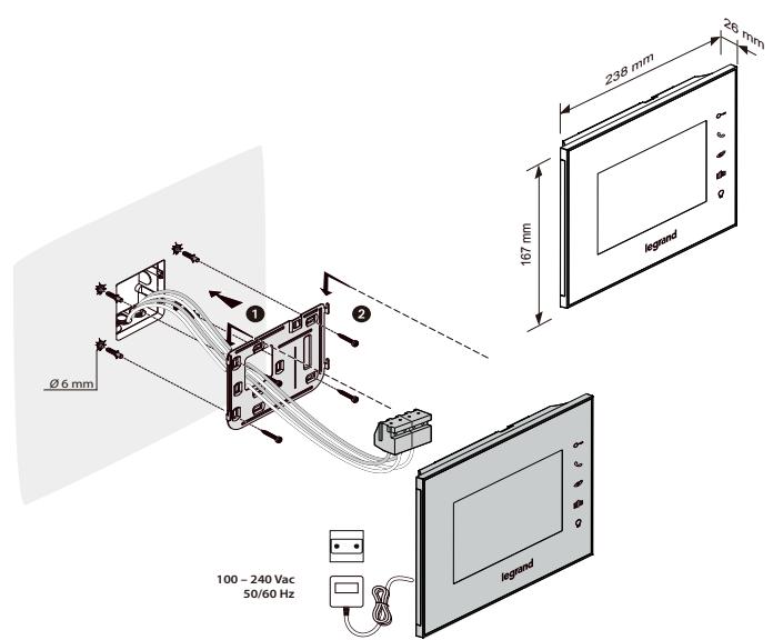 LEGRAND ECRAN SUPPLéMENTAIRE POUR VISIOPHONE MIROIR 369220 - Installation du poste interieur - 2