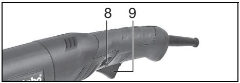 METABO W 1100-115 W 1100-125 W 1150-125 WP 1200-115 RT WP 1200-125 RT WE 1500-125 RT WE 1500-150 RT WEV 1500-125 RT WEV 1500-125 Quick RT - Maskiner med sikkerhedsafbryder (med dødmandsfunktion): - 1