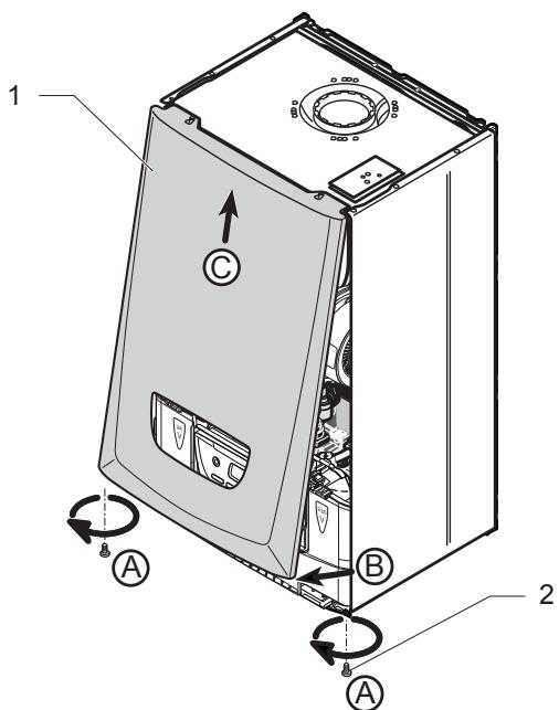 SAUNIER DUVAL THEMAPLUS CONDENS F 25 F 30 F 35 - Demontage de la façade avant - 1