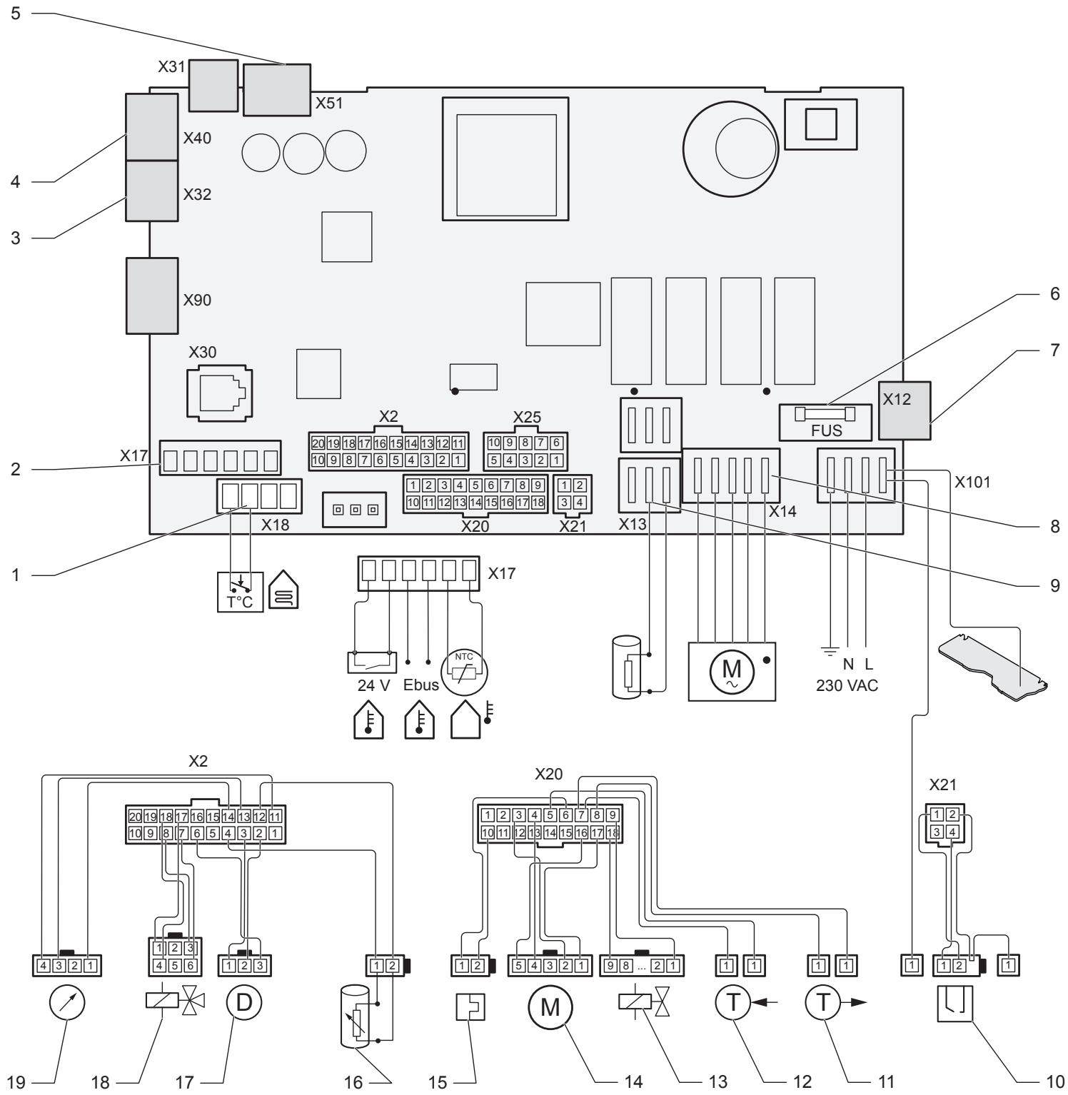 SAUNIER DUVAL THEMAPLUS CONDENS F 25 F 30 F 35 - Schéma électrique - 1