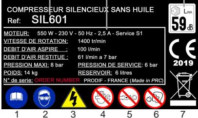 PRODIF SIL601 - PLAQUE D'IDENTIFICATION DU PRODUIT - 1