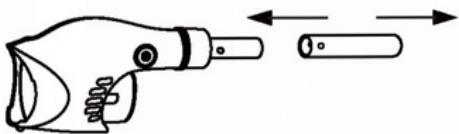 GRE VCB15 - Pro vytazen'drzadla zatlate tento kolik smerem dolu a drzadlo vytahnete. - 1
