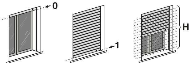 NICE HOME RMEKIT AXS 3017 - - Positions where the roller shutter stops automatically - 1