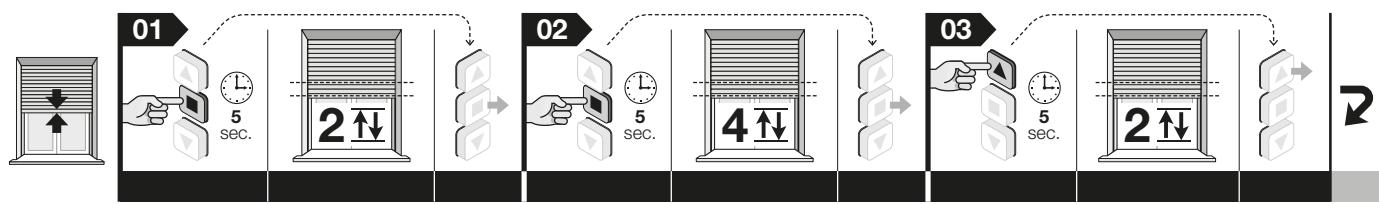 NICE HOME RMEKIT AXS 3017 - B.1 - Per regolare il finecorsa ALTO ("0") - 1