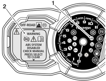 TRIUMPH Explorer XR - 2017 - AVERTISSEMENT - SYSTÉME ABS DÉSACTIVÉ - 1