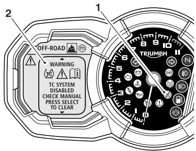 TRIUMPH Explorer XRT - 2017 - AVERTISSEMENT - SYSTÉME TC DÉSACTIVÉ - 1