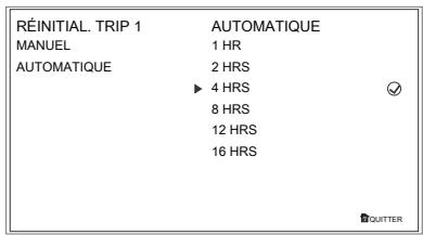 TRIUMPH Tiger XCA, Tiger XCX, Tiger XR, Tiger XRT, Tiger XRX et Tiger XRX-LRH - Configuration du totalisateur partiel - réinitialisation automatique - 1