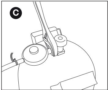 BARBECOOK SIESTA 412 - Anslutning av slangen och cylindern till regulator - 3