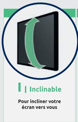 Inclinable Pour incliner votre écran vers vous