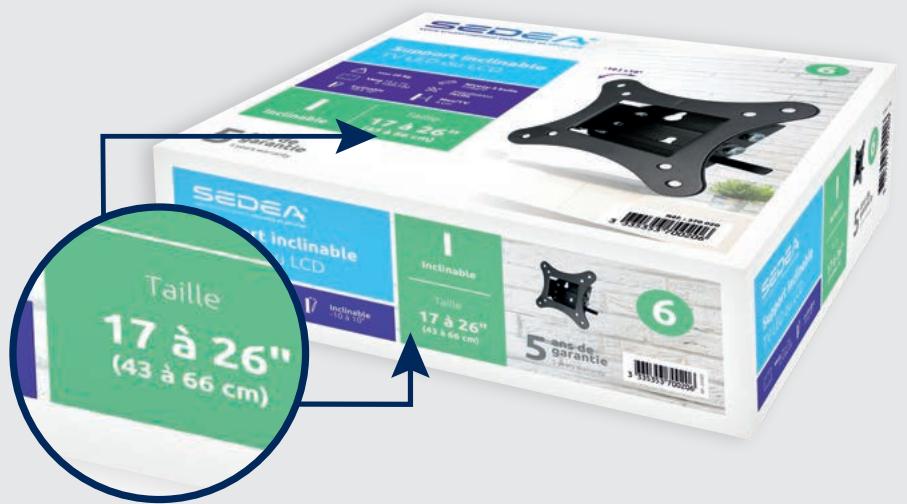 SEDEA SUPPORT TV FIXE - Taille de votre téléviseur - 2
