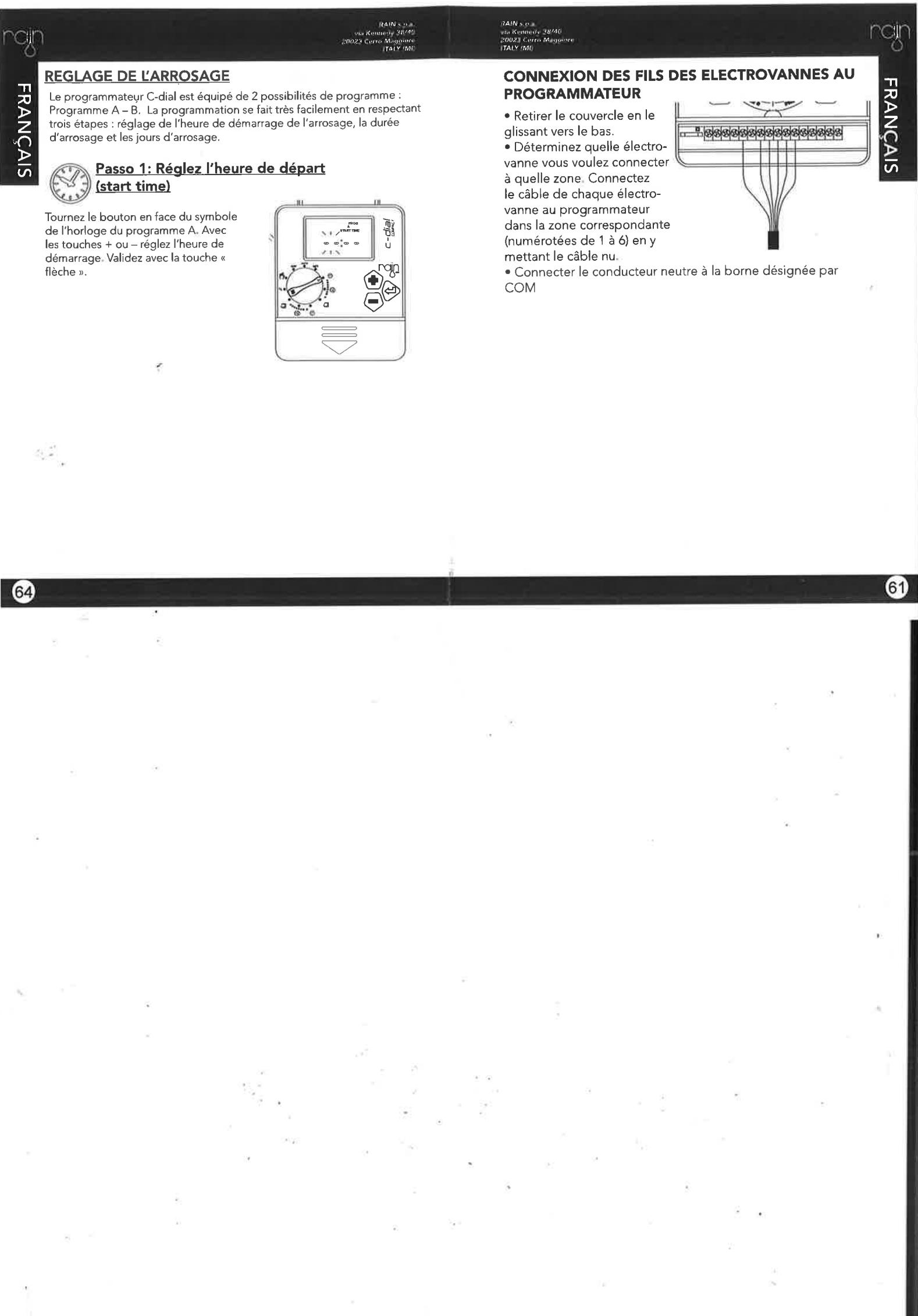 RAIN D-DIAL COMPACT 24 VAC - Réglez l'heure et la date - 2