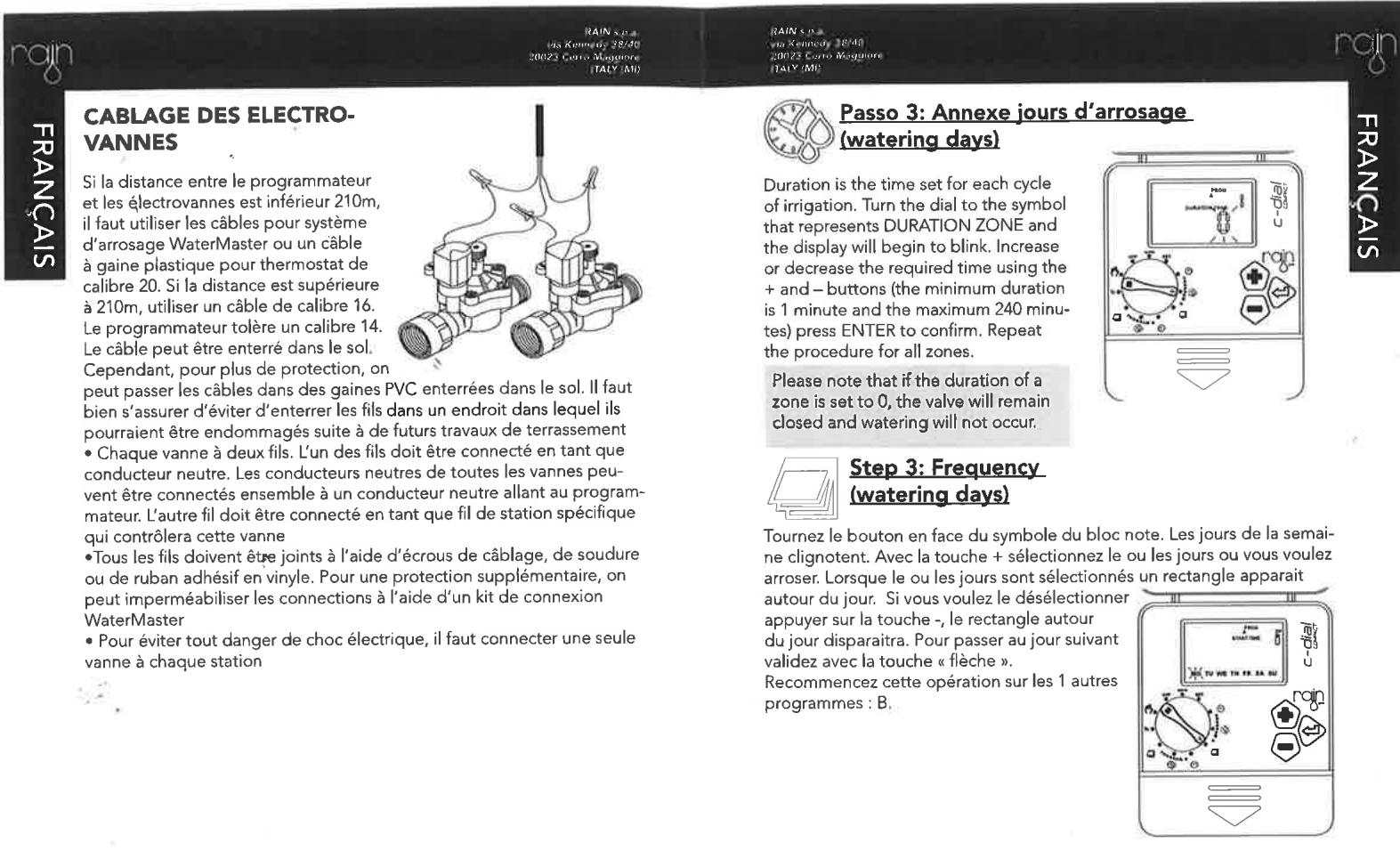 RAIN D-DIAL COMPACT 24 VAC - FONCTIONS SUPPLEMENTAIRES touche « Budget » - 5